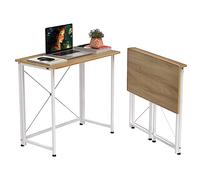PIPIPOXER Table d'ordinateur pliable - Bureau pliant pour chambre à coucher, bureau, lit, canapé, bureau à domicile - Couleur bois - 80 x 45 x 74 cm - Pour écrire, apprendre, jouer, manger