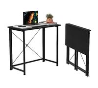 PIPIPOXER Table d'Ordinateur Pliante pour Bureau, Chambre, Lit, Canapé - Étude à Domicile - Noir 80x45x74cm