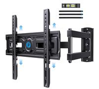 Pipishell Support mural à double bras articulés, extension pivotante et inclinable, s'adapte à la plupart des téléviseurs incurvés plats de 26 à 55 cm avec VESA max 400 x 400 mm