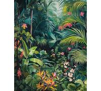 PIPISKY Kits de peinture par numéros pour adultes et enfants,Plantes des forêts tropicales, Peinture à l'huile bricolage Arts artisanat peinture par numéro toile,40x50cm sans cadre