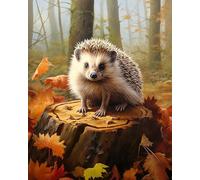 PIPISKY Peinture par numéros,kit de peinture sur toile,Mignon petit hérisson dans la forêt,Chefs-d'œuvre chromatiques:kits de peinture guidés,40x50cm,Sans cadre