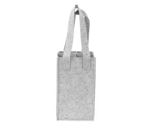 pipisweet 1 sac de transport pour bouteille de vin rouge, sac fourre-tout à 4 compartiments, sac de rangement en feutre, sac d'épicerie réutilisable, gris clair, Taille unique