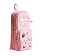 pipisweet 1 trousse à crayons kawaii de grande capacité en toile pour filles, étudiants, papeterie, fournitures scolaires, Cherry Girl, Taille unique