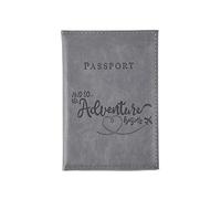pipisweet Couverture de passeport en polyuréthane à changement de couleur avec lettre imprimée, porte-passeport, clip pour billet d'avion pour hommes et femmes, accessoires de voyage, gris, Taille