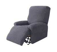 pipisweet Housse de canapé extensible tricotée anti-rayures pour fauteuil relax et animaux domestiques 1/2/3/4 places (Grille-gris, 1 place)