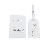 pipisweet Housse de passeport de voyage en cuir PU avec lettre imprimée, étiquette de bagage, étiquette d'identification d'adresse, étiquette d'embarquement, a, Taille unique