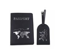 pipisweet Housse de passeport de voyage en cuir PU avec lettre imprimée, étiquette de bagage, étiquette d'identification d'adresse, étiquette d'embarquement, H, Taille unique