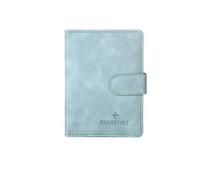 pipisweet Housse de passeport en cuir étanche pour passeport de voyage - Pour homme et femme, b bleu, Taille unique