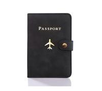 pipisweet Housse de passeport en cuir étanche pour passeport de voyage - Pour homme et femme, C noir., Taille unique