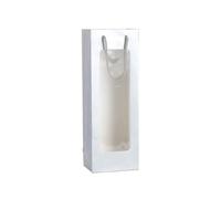 pipisweet Lot de 10 à 20 sacs en papier kraft de forme oblongue pour vin avec cordon de transport, couleur contrastée, translucide, sac cadeau visible pour champagne, noir/blanc, 10 pièces