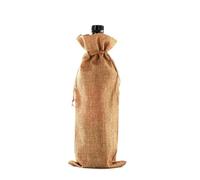 pipisweet Lot de 10 sacs de vin en toile de jute pour bouteille de vin, décoration de fête de mariage, marron, Taille unique