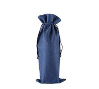 pipisweet Lot de 10 sacs de vin en toile de jute pour bouteille de vin, décoration de fête de mariage, bleu, Taille unique