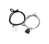 pipisweet Lot de 2 bracelets élastiques en corde avec cœur aimant et ventouse pour homme et femme, taille unique, Agate