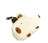 pipisweet Lot de 2 sacs de rangement Capybara - Pour papeterie - Avec fermeture éclair - Avec fermeture éclair - Pour étudiant, blanc, Taille unique