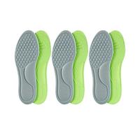 pipisweet Lot de 2 semelles orthopédiques unisexes en mousse à mémoire de forme pour chaussures de sport absorbant la transpiration Gris 3 paires 45-46