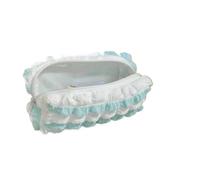 pipisweet Lot de 2 trousses à crayons Kawaii Puffs pour fille - Jolie trousse coréenne pour le bureau, la rentrée scolaire, les étudiants, vert et blanc, Taille unique