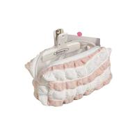 pipisweet Lot de 2 trousses à crayons Kawaii Puffs pour fille - Jolie trousse coréenne pour le bureau, la rentrée scolaire, les étudiants, Orange/blanc, Taille unique