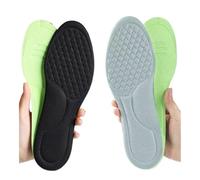 pipisweet Lot de 4 semelles intérieures en mousse à mémoire de forme souple pour homme et femme - Déodorant absorbant la transpiration - Semelles orthopédiques pour la course à pied - Noir et gris -