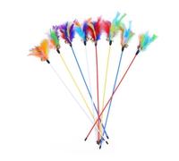 pipisweet Lot de 5 jouets interactifs drôles pour chaton avec clochette et plumes pour animaux domestiques, couleur aléatoire (2)