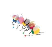 pipisweet Lot de 5 petites têtes de rechange pour chat/insecte - Jouet amusant - Baguette interactive - Plume - Jouet pour animal domestique (C 5 pièces aléatoires)