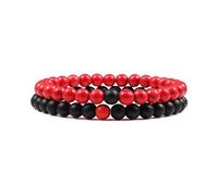 pipisweet Lot de bracelets de yoga en perles noires et blanches en pierre de lave naturelle œil de tigre pour homme et femme, taille unique, Agate