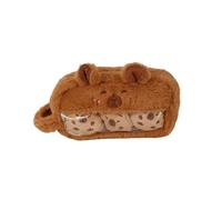 pipisweet Sac à crayons en peluche Capybara en peluche douce avec motif de dessin animé mignon en peluche, sac à crayons en forme d'animal Kawaii papeterie sac cadeau, D, Taille unique