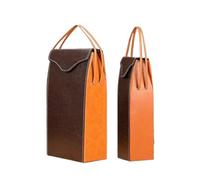 pipisweet Sac d'emballage de vin rouge en cuir PU de luxe réutilisable sac à main cadeau champagne bouteilles simples boîtes d'emballage avec poignées, 1 couleur, L