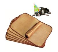 pipisweet Tapis de refroidissement pour animal de compagnie, tapis de sol pour animal domestique, tapis d'été pour chat et chien, tapis en rotin (60 x 90 cm carré)