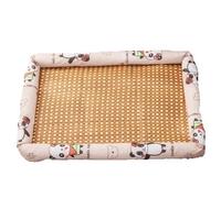 pipisweet Tapis d'été pour animal domestique pour chien - Coussin respirant et résistant à l'humidité - En rotin - Beige - Taille XL