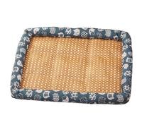 pipisweet Tapis d'été pour animal domestique pour chien - Coussin respirant - Résistant à l'humidité - En rotin - Pour chat - Bleu - Taille M