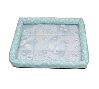pipisweet Tapis d'été rafraîchissant pour chien et chat - Tapis de glace pour chien et chat - En soie glacée - Bleu - Taille L