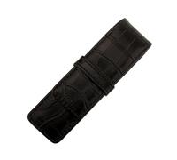 pipisweet Trousse à crayons avec motif crocodile en cuir synthétique pour garçons et filles, Noir , Taille unique