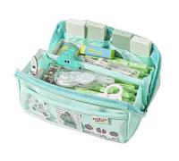 pipisweet Trousse à crayons de grande capacité 10 couches avec compartiment transparent - Jolie trousse à crayons Kawaii pour étudiants - Fournitures scolaires, Vert, Taille unique