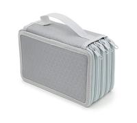 pipisweet Trousse à crayons de grande capacité 72 trous 4 couches avec fermeture éclair lisse pour fournitures scolaires, Gris - 72 trous A, Taille unique
