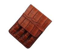 pipisweet Trousse à crayons faite à la main en cuir PU pour 4 stylos Motif crocodile Trousse de rangement pour fournitures scolaires et de bureau, 001-4, Taille unique