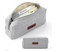 pipisweet Trousse à crayons pour filles et garçons - Kawaii - Lavable - Multicolore - Jolie pochette à stylos - Papeterie pour la rentrée scolaire, gris, Taille unique