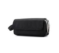 pipisweet Trousse de rangement pour stylos - 2 couches - Grande capacité - Fournitures d'étude cosmétiques - Boîtes simples pour étudiants, Noir A, Taille unique