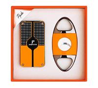 PIPITA Lot de 2 Briquet Torche & Coupeur Ensemble-Cadeau, Coupe-Vent 3 Torche Jet Briquets, Briquet au gaz Butane Rechargeable, Emballage avec Belle boîte-Cadeau (Non Gaz Inclus)