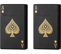 PIPITA Pack de 2 briquets à flamme torche au butane rechargeables, briquet à jet réglable, briquet de poche classique pour hommes et femmes, (sans butane)