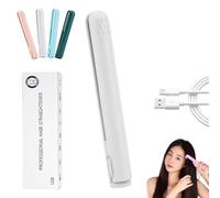Pipiup Curling Iron, Mini Dual Purpose Curling Iron for Short Hair, 2 In 1 Mini Curling Wand & Flat Iron Hair Straightener Portable Travel Size (White)