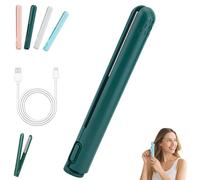Pipiup Curling Iron, Pipiup Mini Dual Purpose Curling Iron, Minilocke Hair Curler and Straightener 2 in 1, Portable USB Ceramic Mini, for Travel Home (Green,1 Pcs)