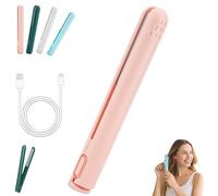 Pipiup Curling Iron, Pipiup Mini Dual Purpose Curling Iron, Minilocke Hair Curler and Straightener 2 in 1, Portable USB Ceramic Mini, for Travel Home (Pink,1 Pcs)