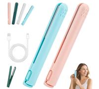 Pipiup Curling Iron, Pipiup Mini Dual Purpose Curling Iron, Minilocke Hair Curler and Straightener 2 in 1, Portable USB Ceramic Mini, for Travel Home (Mix A,2 Pcs)