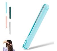 Pipiup Curling Iron, Pipiup Mini Dual Purpose Curling Iron, Portable USB Ceramic 2 in 1 Hair Curler and Straightener, for Home or Travel (Blue)