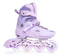 PIPIZHU Rollers en Ligne Filles, Patins à roulettes pour Enfants Réglables | avec Lacets et Roues LED Lumineuses, Cadeau pour Débutants Filles, Idéal pour Les Loisirs, Le Sport