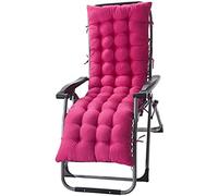 PIPOEI Coussin de Chaise Longue de Relaxation pour Voyage, Coussins de Chaise Respirante de 8 cm d'épaisseur pour Coussin inclinable intérieur extérieur - 155 x 48 cm(Color:Rose Rouge)