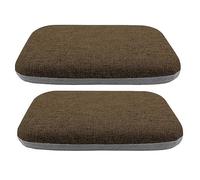 PIPOEI Coussin de Chaise pour Chaise de Salle à Manger, Lot de 2 Coussin de siège en Fer à Cheval avec Attaches, Coussin de Chaise en Mousse à mémoire de Forme de 4 cm d'épaisseurBraun,45 x 45 x 4cm