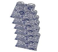 PIPOEI Lot de 2/4/6 Coussins de Chaise avec Attaches, Galette de Chaise Confortables et Lavables, Coussin Chaise pour Maison, Cuisine, Salle à Manger, Intérieur et Extérieur F-6,45 x 45cm