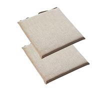 PIPOEI Lot de 2/4/6 Coussins de Chaise avec Attaches, Galette de Chaise Confortables et Lavables, Coussin Chaise pour Maison, Cuisine, Salle à Manger, Intérieur et Extérieur G-2,45 x 45cm