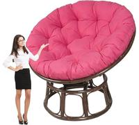 PIPOEI Ronde Coussin Fauteuil en Rotin, Housse de Coussins de Chaise d'oeuf, Conception épaisse Antidérapant Suspendu Hamac Chaise Coussins Rose,180cm